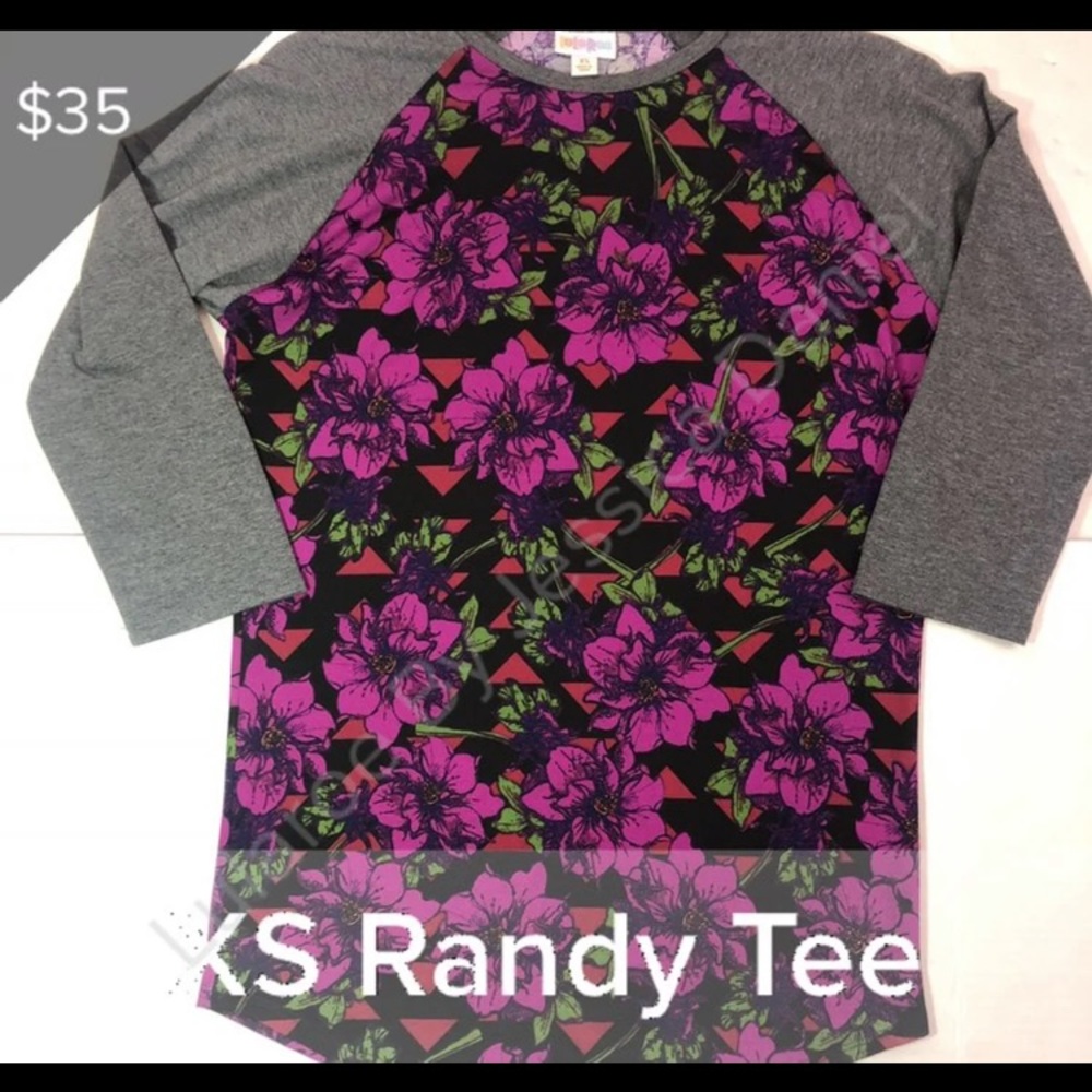 Lularoe Randy Tee Baseball Raglan Top